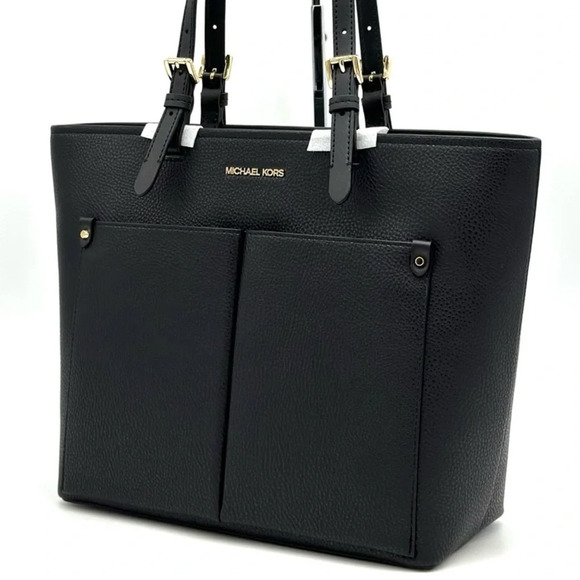Michael Kors Jet Set Medium Pocket Tote Bag Black - Picture 1 of 10